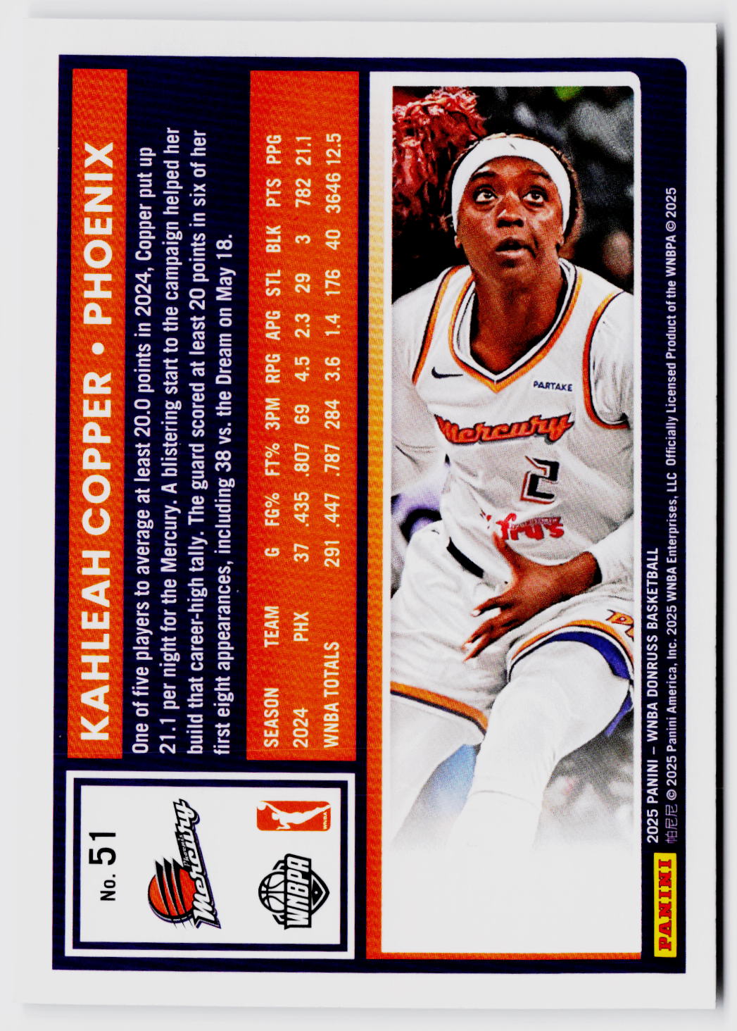 2025 Donruss WNBA #51 Kahleah Copper