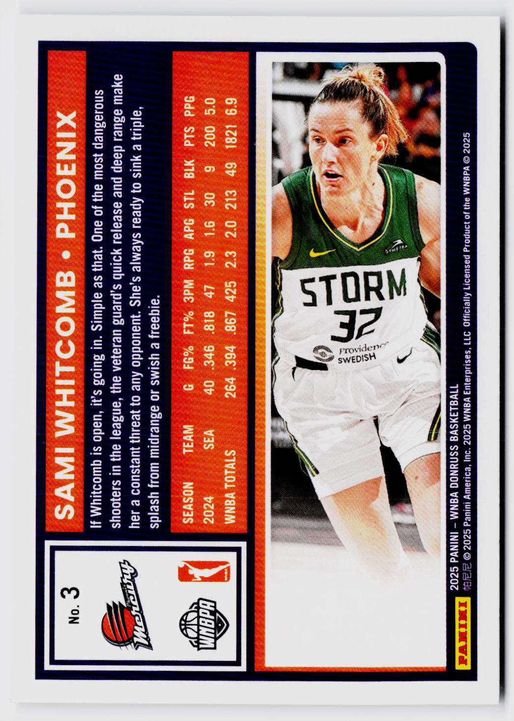 2025 Donruss WNBA #3 Sami Whitcomb