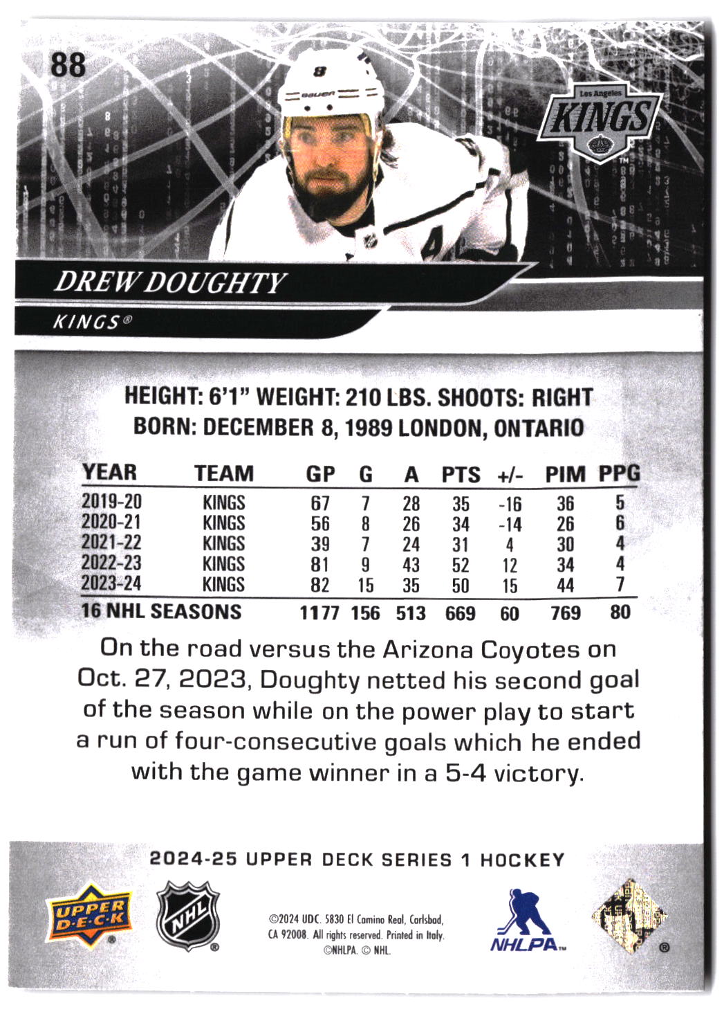 2024-25 Upper Deck #88 Drew Doughty