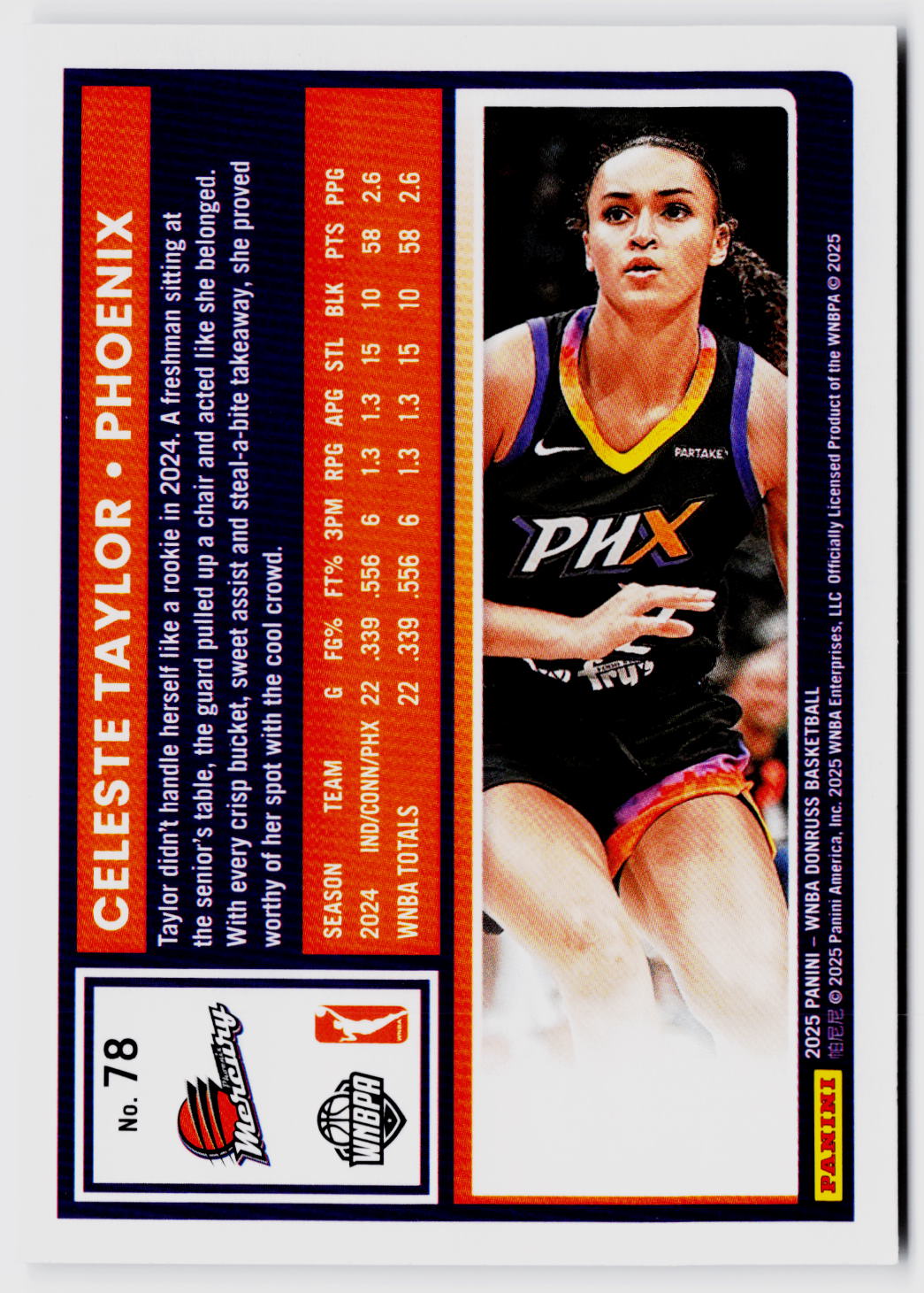 2025 Donruss WNBA #78 Celeste Taylor