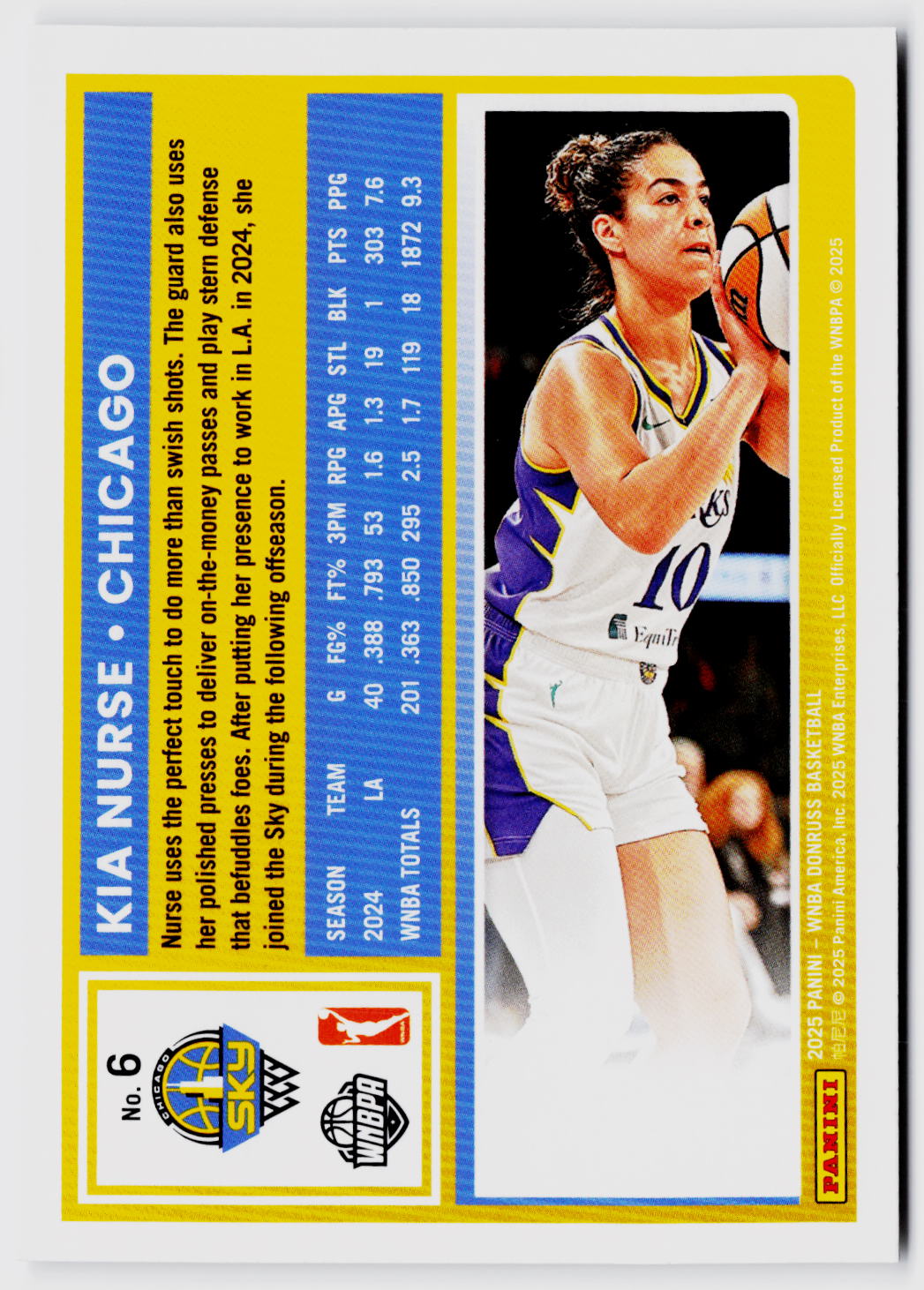 2025 Donruss WNBA #6 Kia Nurse