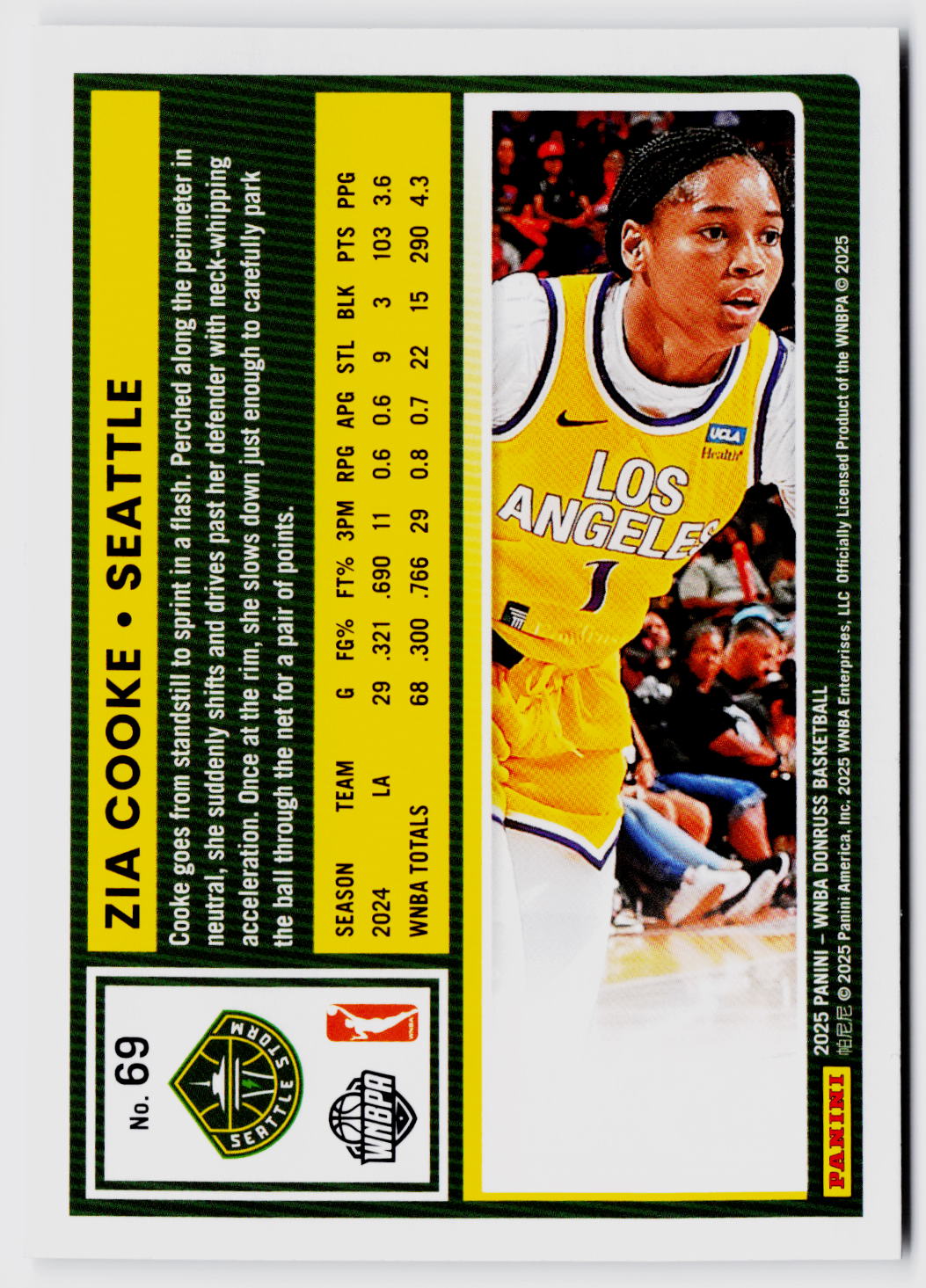 2025 Donruss WNBA #69 Zia Cooke
