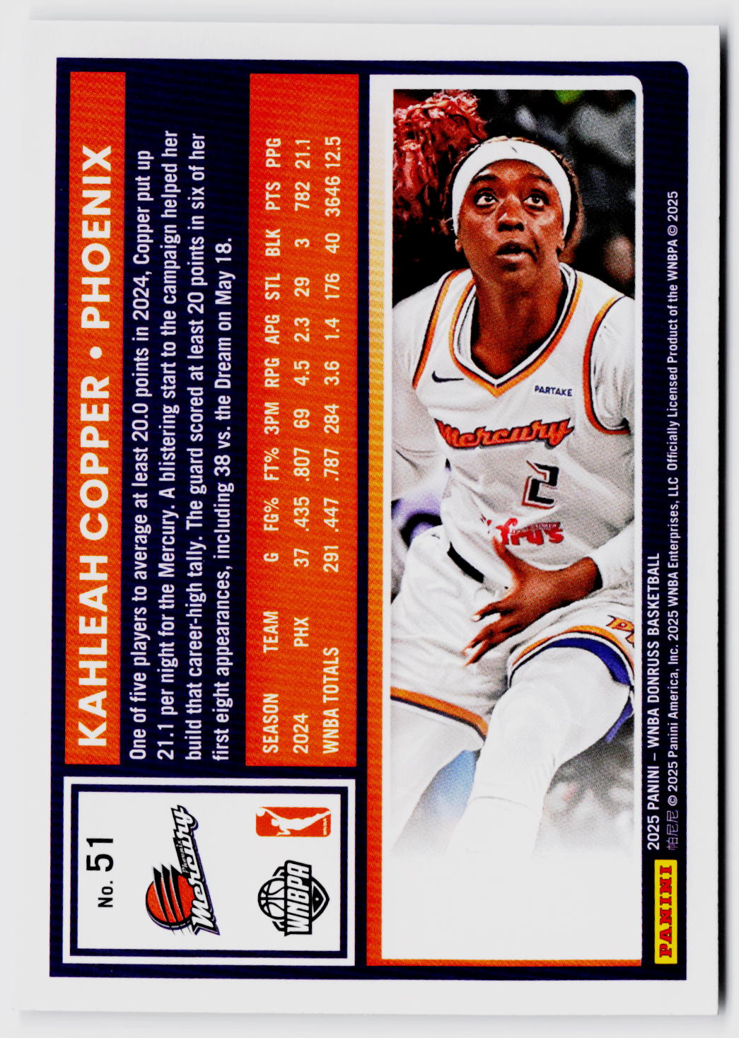 2025 Donruss WNBA #51 Kahleah Copper