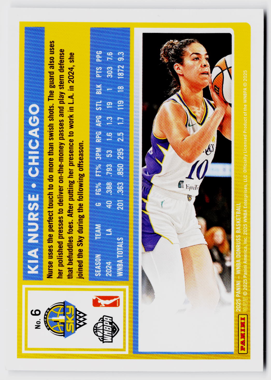 2025 Donruss WNBA #6 Kia Nurse