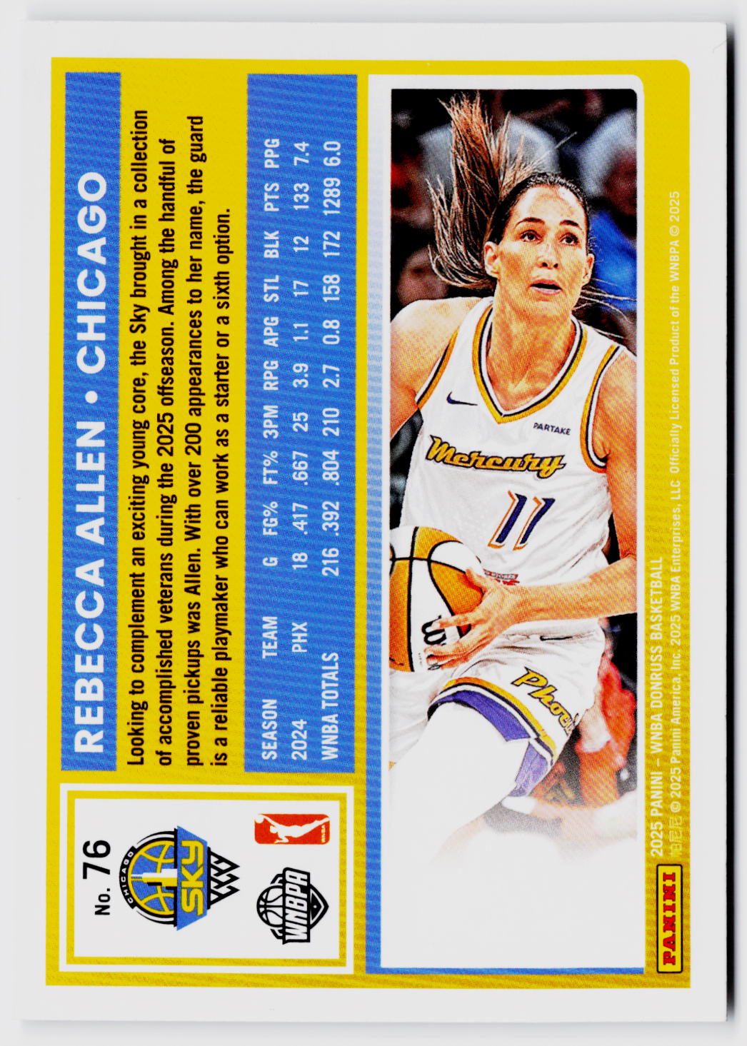 2025 Donruss WNBA #76 Rebecca Allen