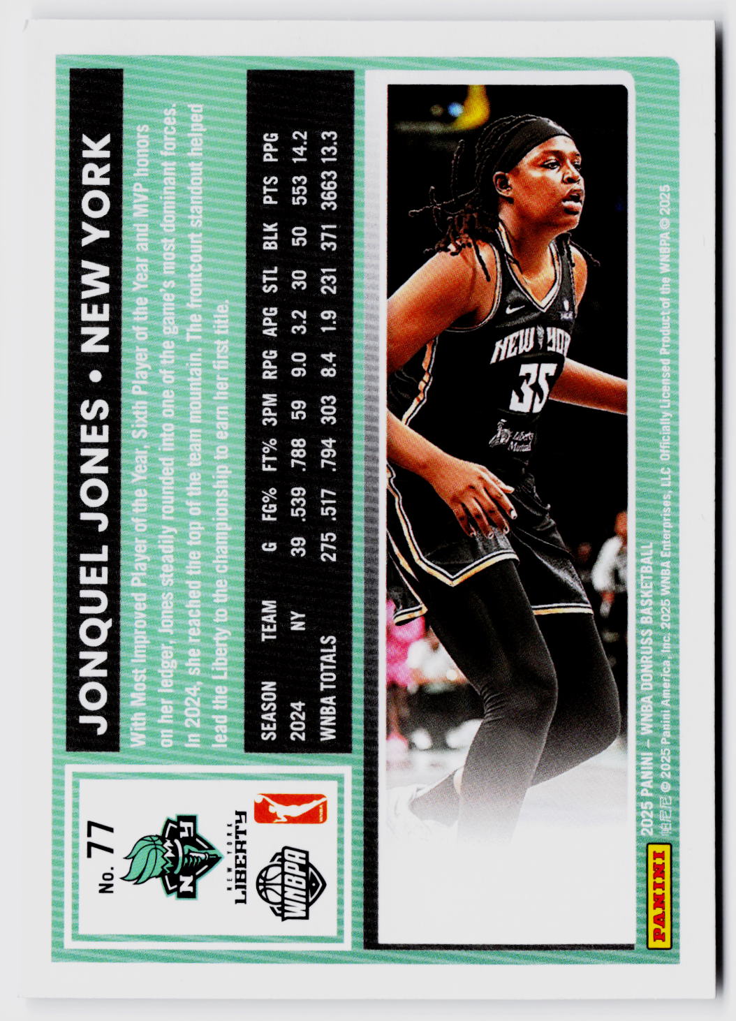 2025 Donruss WNBA #77 Jonquel Jones
