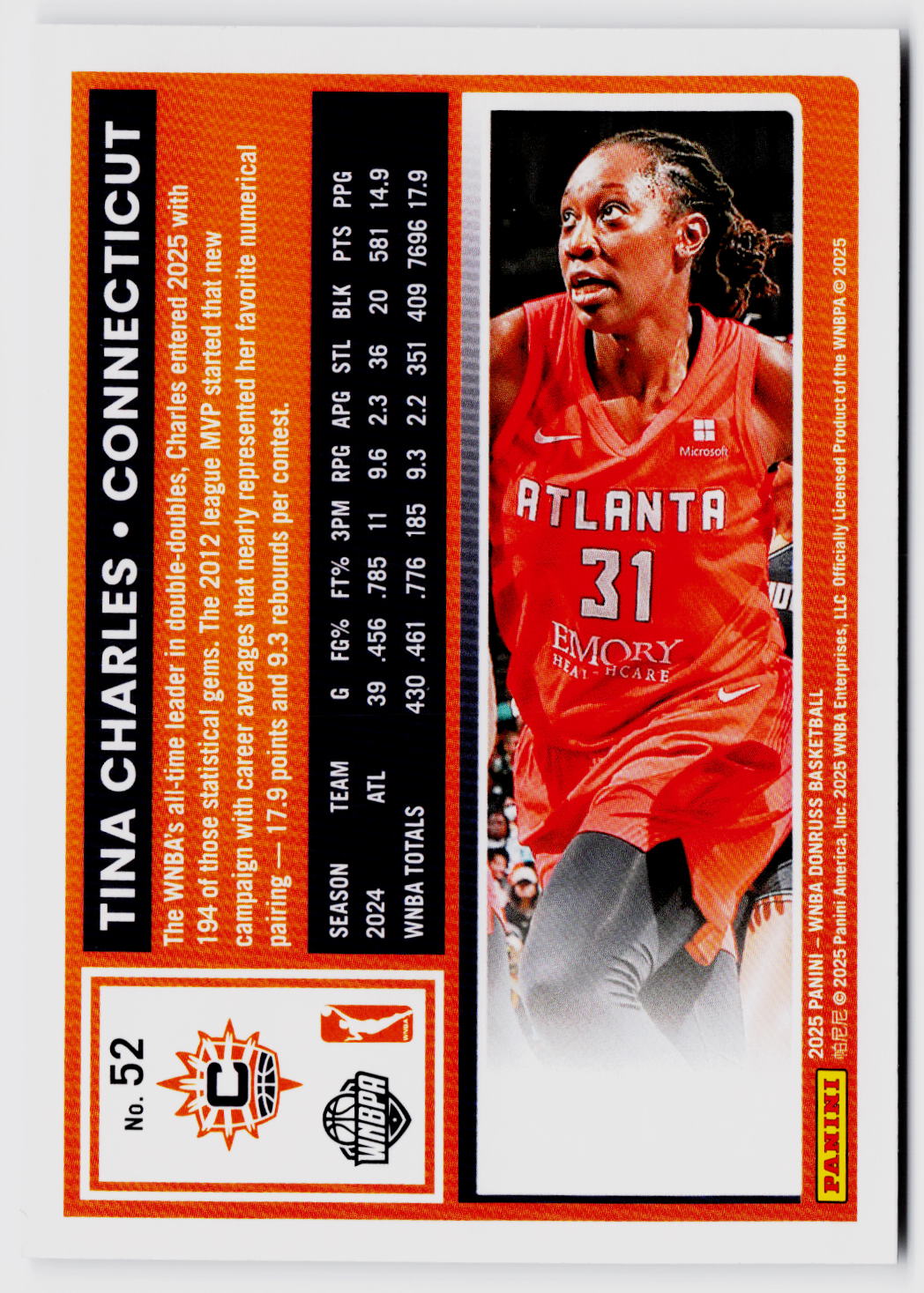 2025 Donruss WNBA #52 Tina Charles