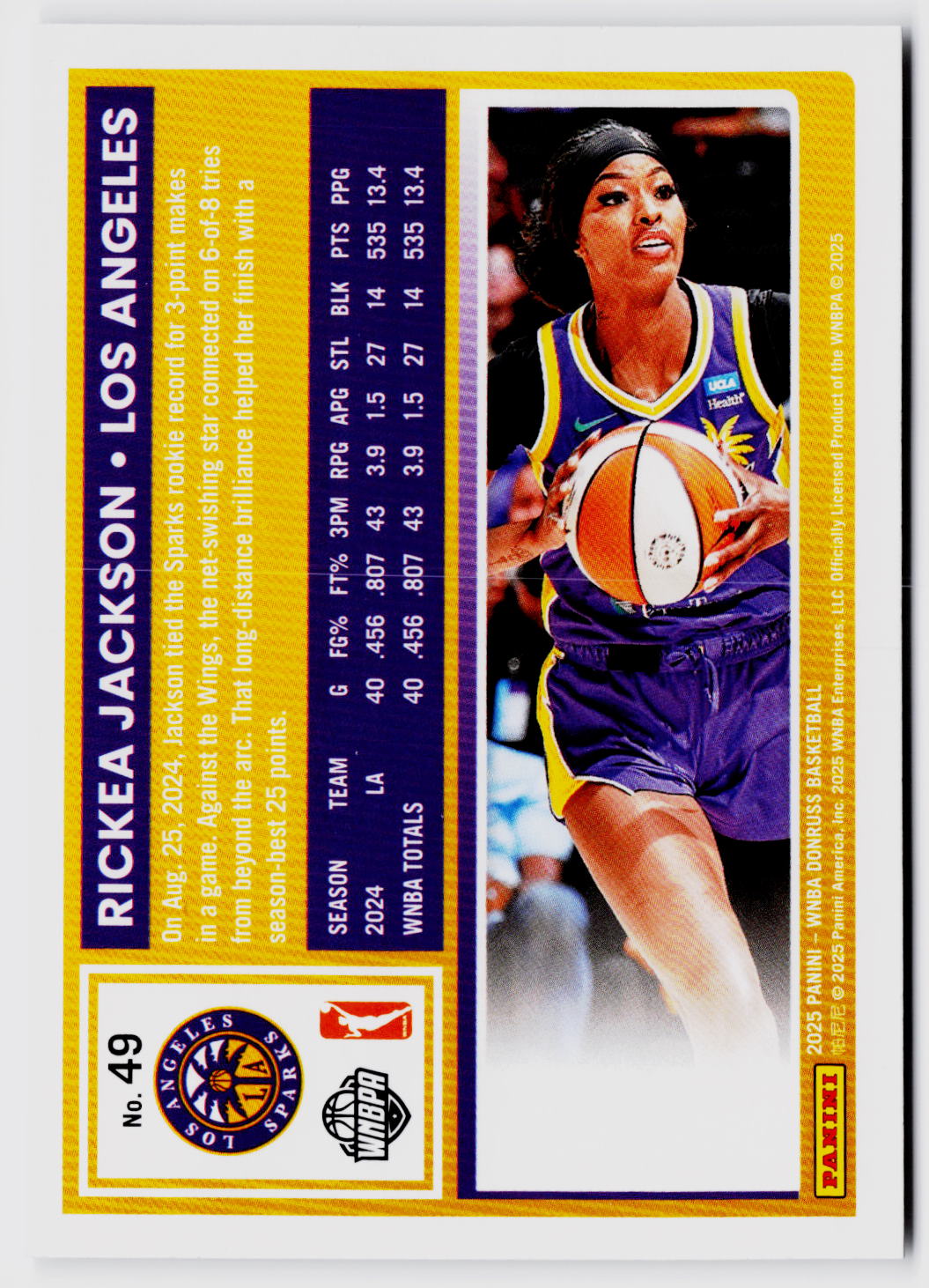 2025 Donruss WNBA #49 Rickea Jackson