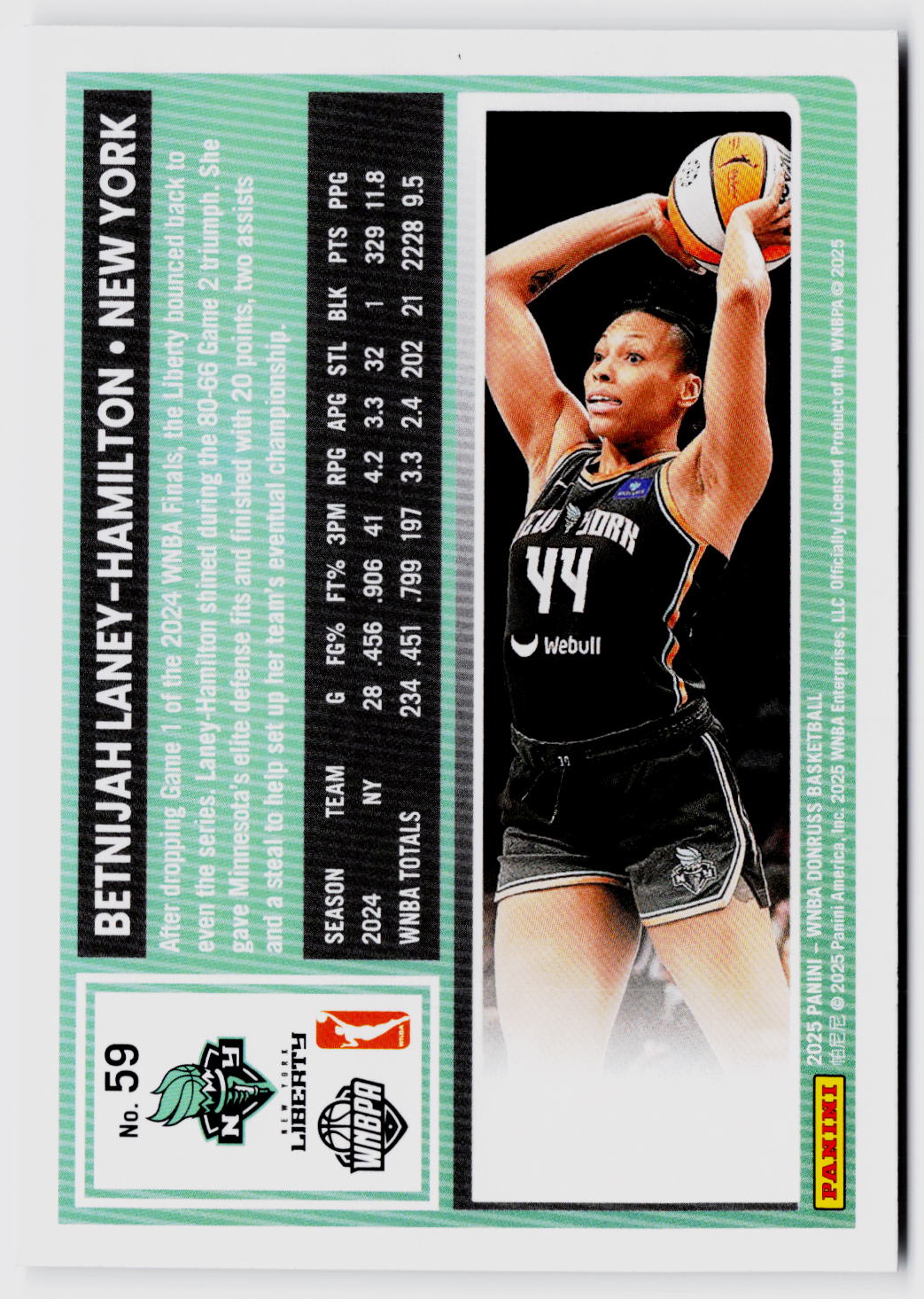 2025 Donruss WNBA #59 Betnijah Laney-Hamilton