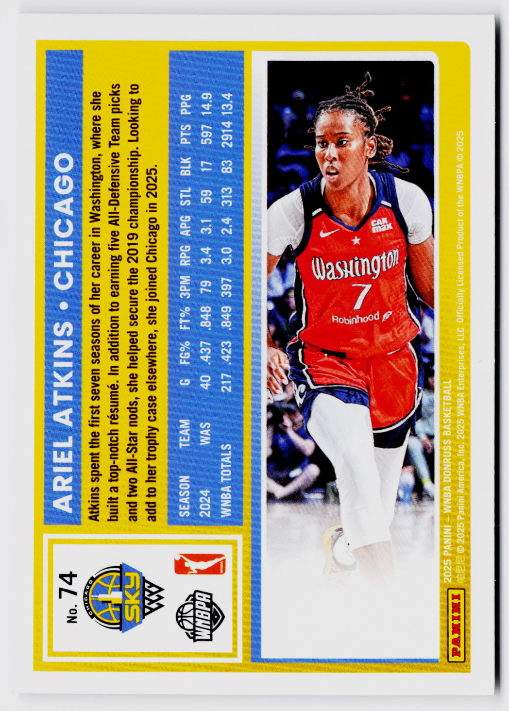 2025 Donruss WNBA #74 Ariel Atkins