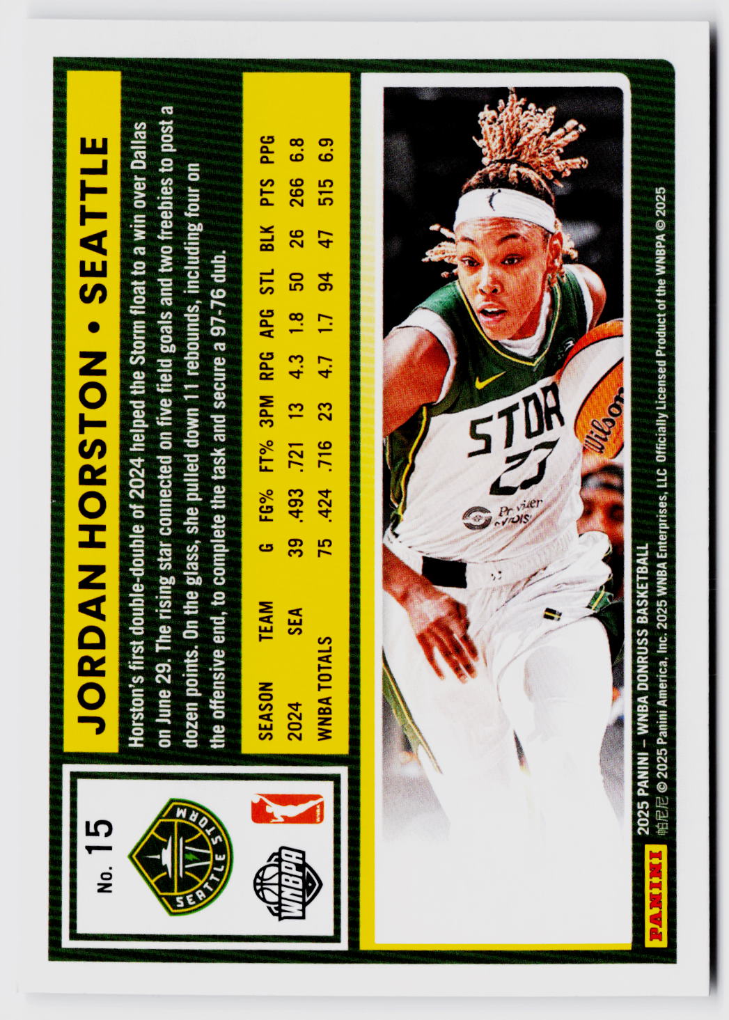 2025 Donruss WNBA #15 Jordan Horston