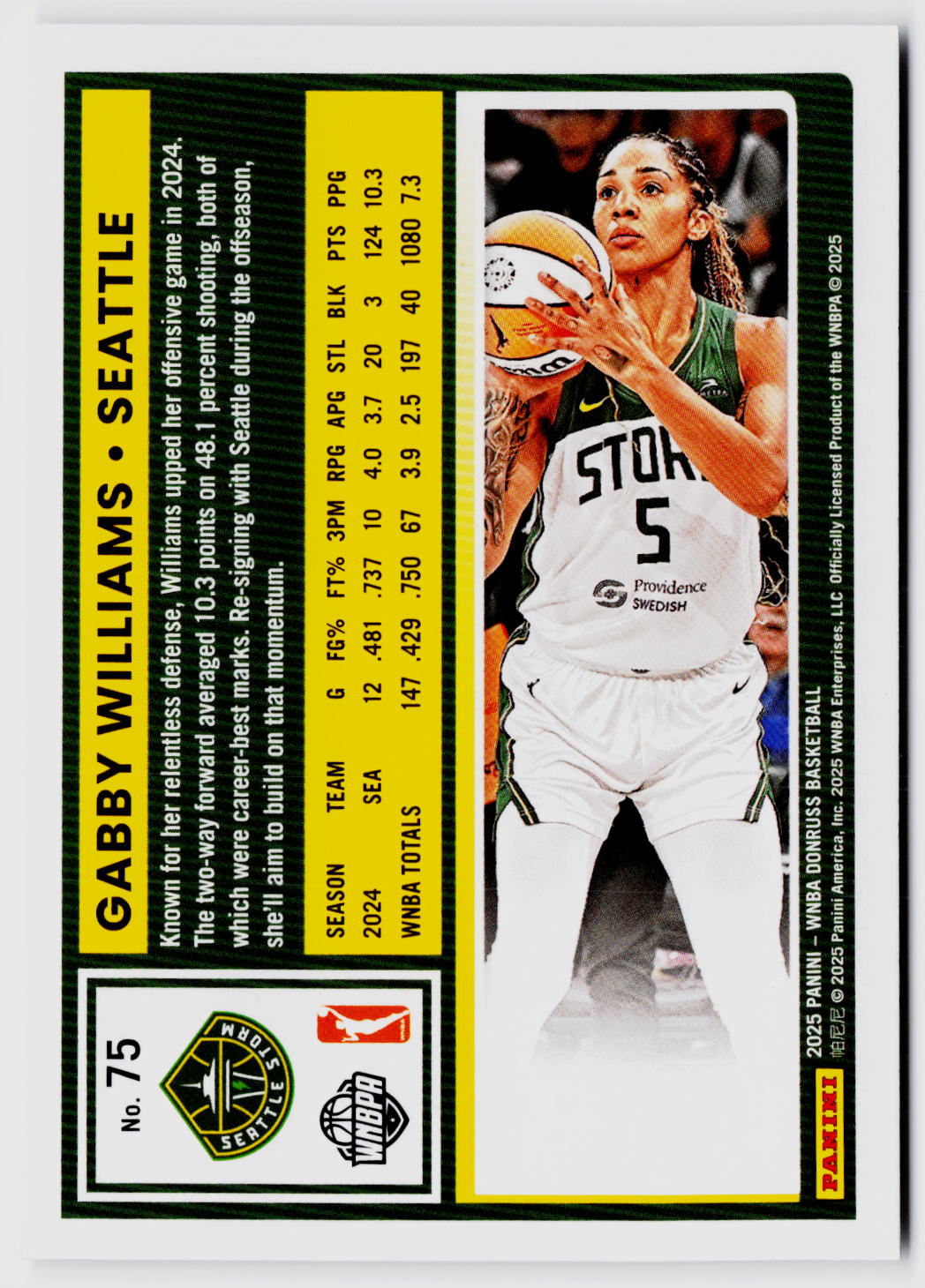 2025 Donruss WNBA #75 Gabby Williams