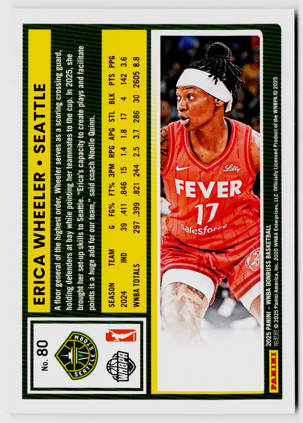 2025 Donruss WNBA #80 Erica Wheeler