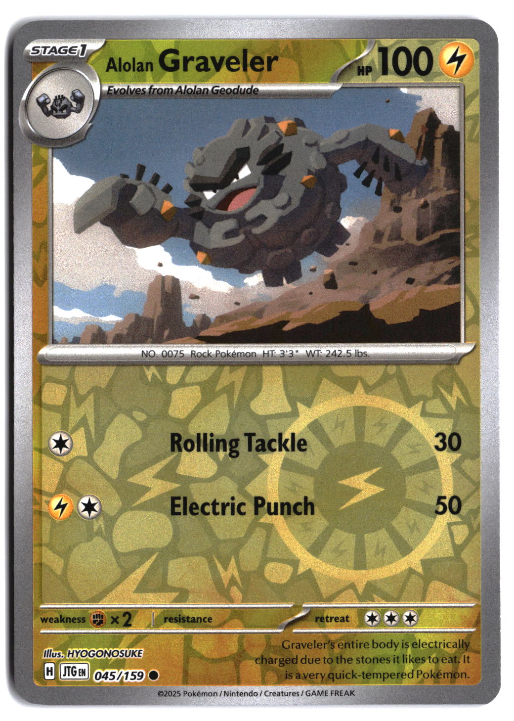 SV09: Journey Together Alolan Graveler #045/159 Reverse Holo