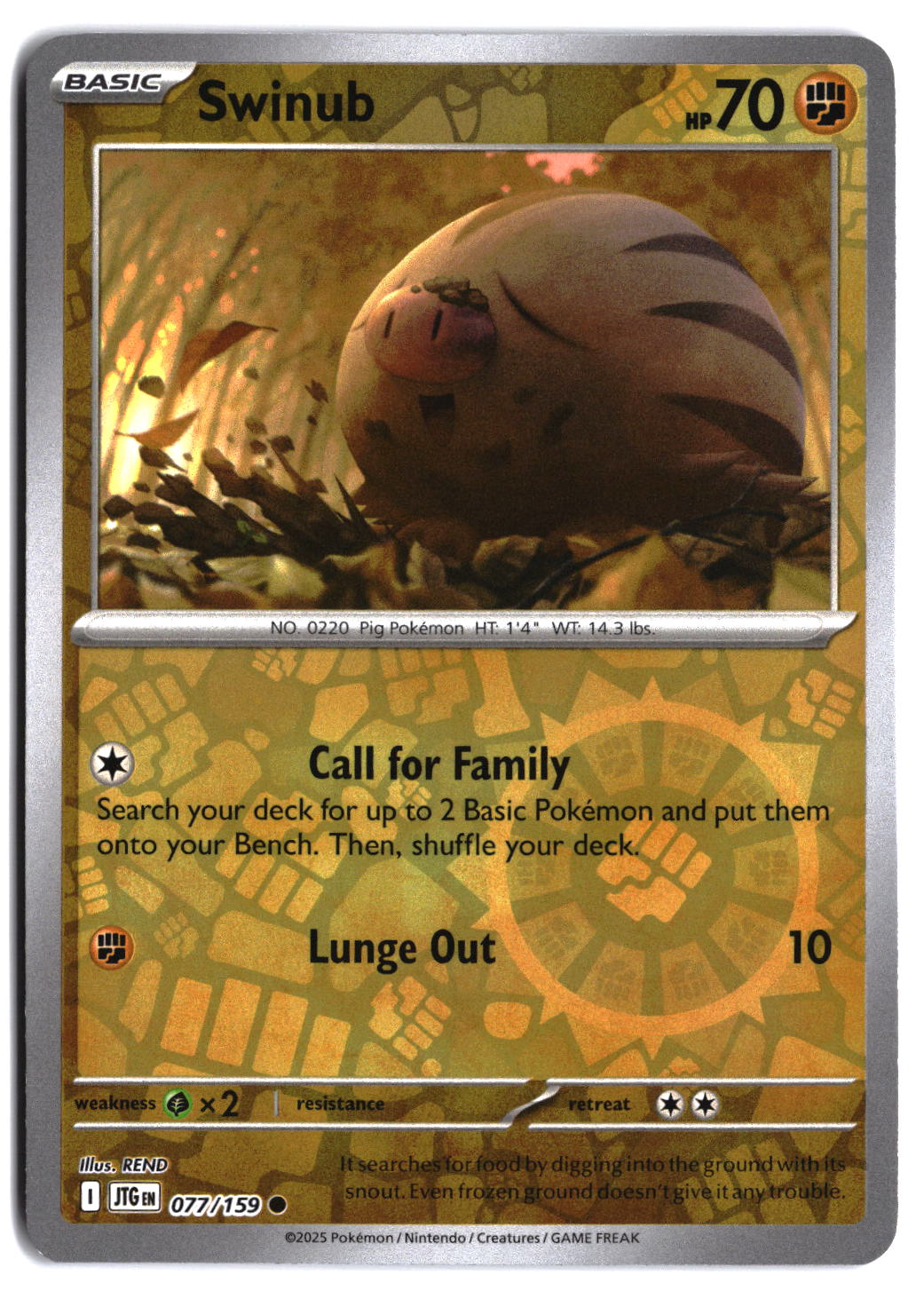 SV09: Journey Together Swinub #077/159 Reverse Holo