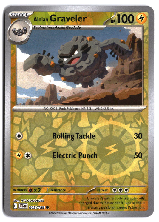 SV09: Journey Together Alolan Graveler #045/159 Reverse Holo