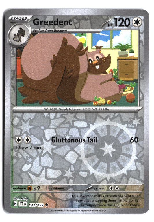 SV09: Journey Together Greedent #132/159 Reverse Holo