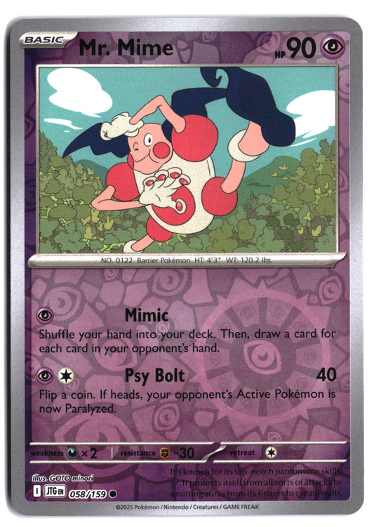 SV09: Journey Together Mr. Mime #058/159 Reverse Holo
