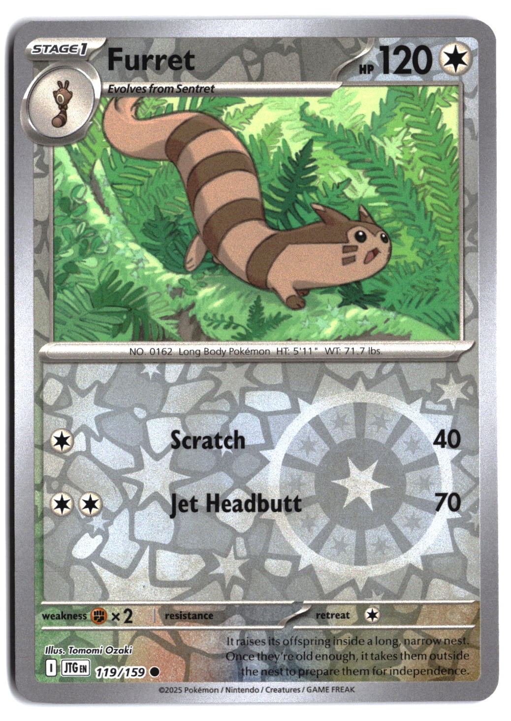 SV09: Journey Together Furret #119/159 Reverse Holo