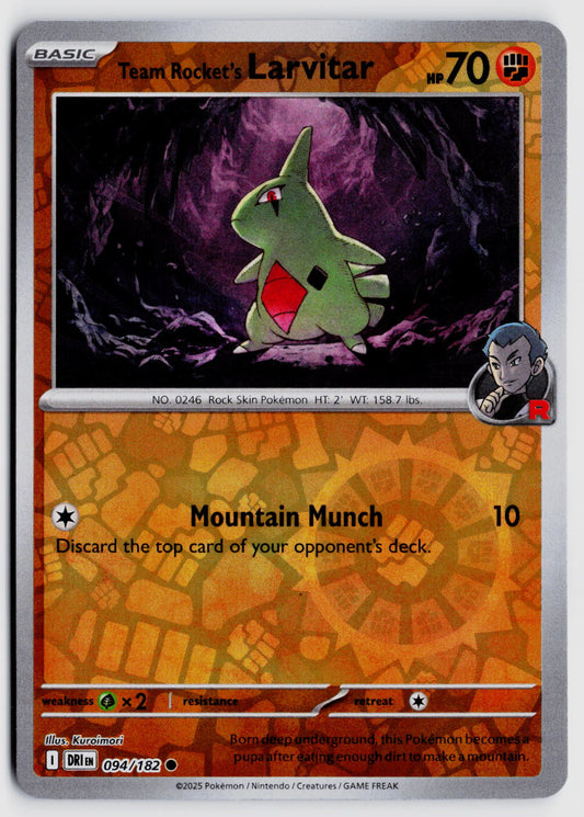 SV10: Destined Rivals #094/182 Team Rocket's Larvitar Reverse Holo