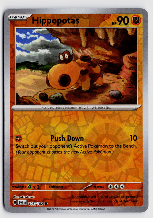SV10: Destined Rivals #105/182 Hippopotas Revere Holo