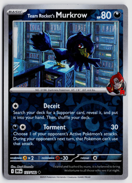 SV10: Destined Rivals #127/182 Team Rocket's Murkrow Reverse Holo