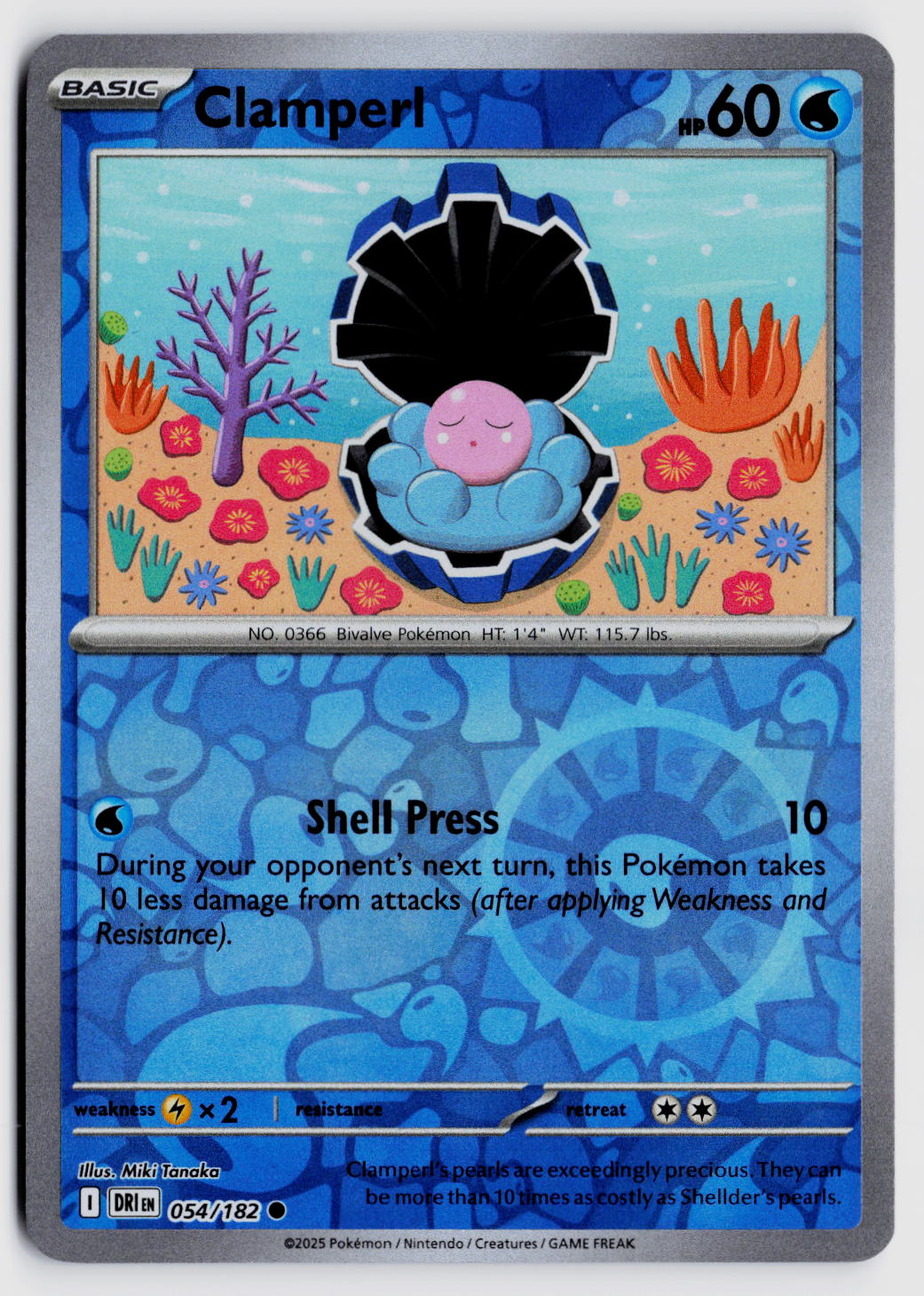 SV10: Destined Rivals #054/182 Clamperl Reverse Holo
