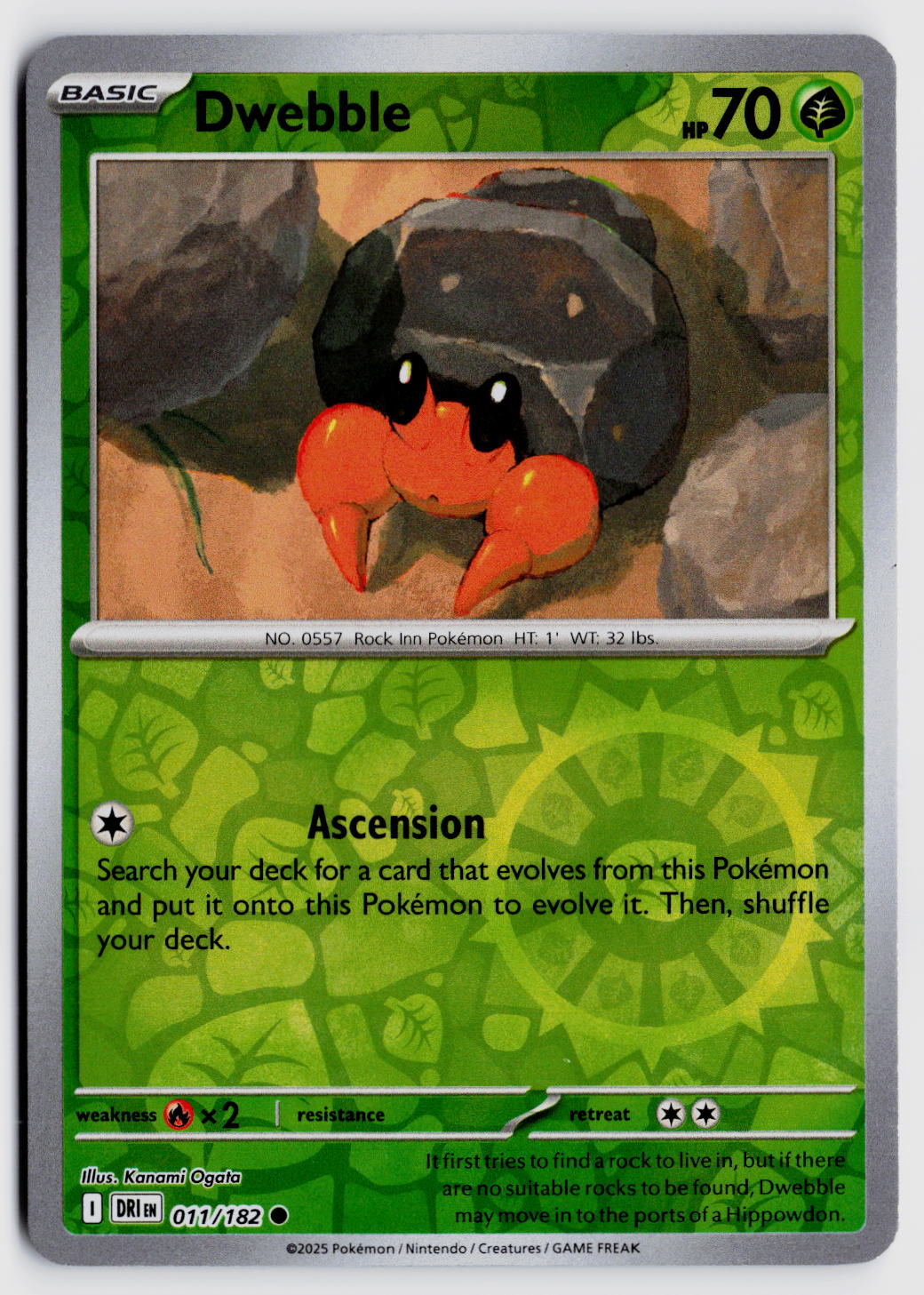 SV10: Destined Rivals #011/182 Dwebble Reverse Holo
