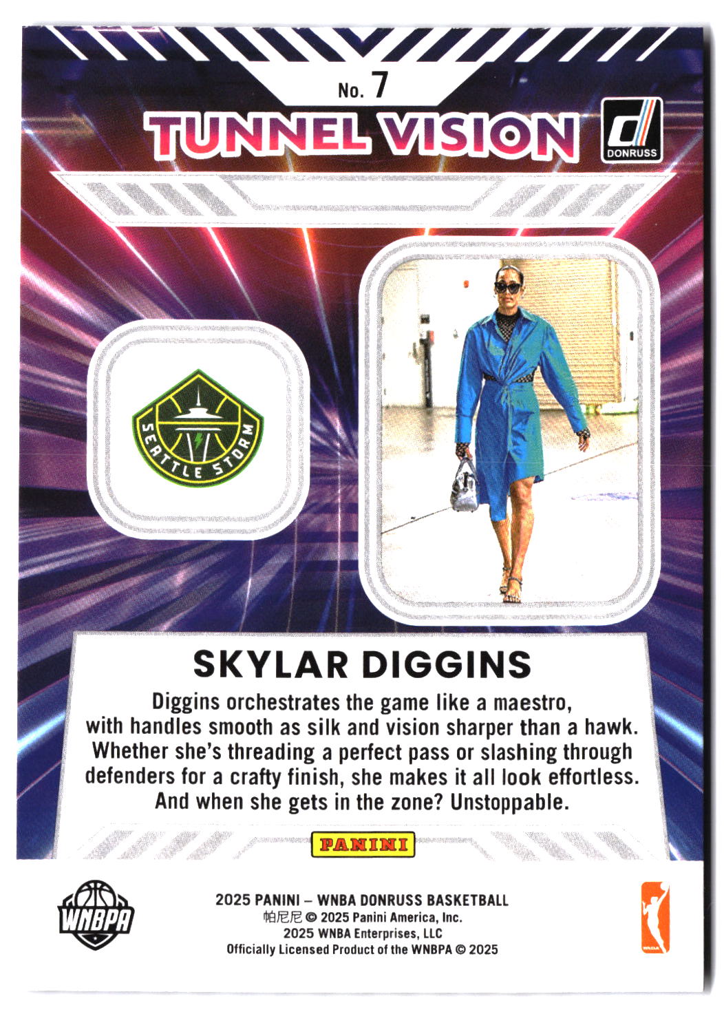 2025 Donruss WNBA #7 Skylar Diggins Tunnel Vision