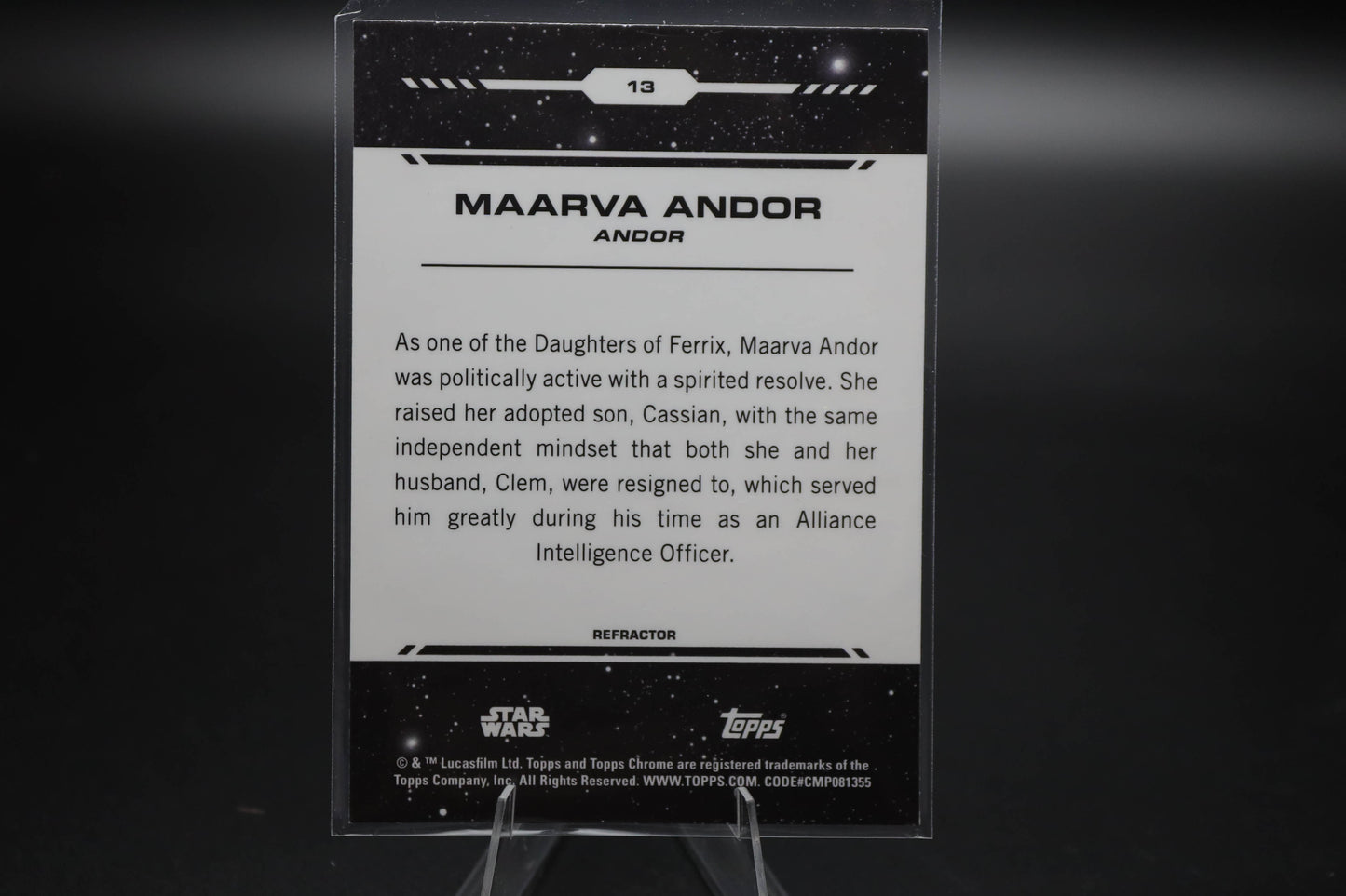 2024 Topps Chrome Star Wars Maarva Andor 13 Rainbow Refractor